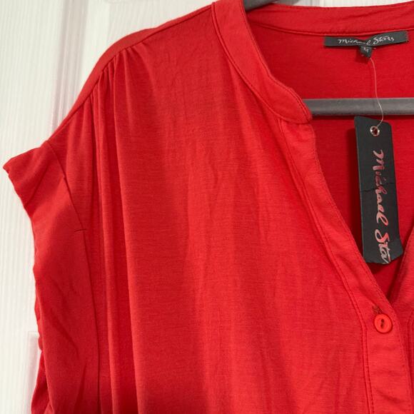Michael Stars New Amelia Women's Red Shirt Dress Size Medium - Picture 6 of 15